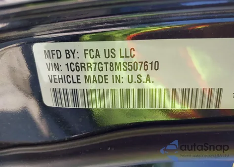 2021 Ram 1500 Classic Warlock 4X4 6'4 Box из США, поврежденный, VIN 1C6RR7GT8MS507610